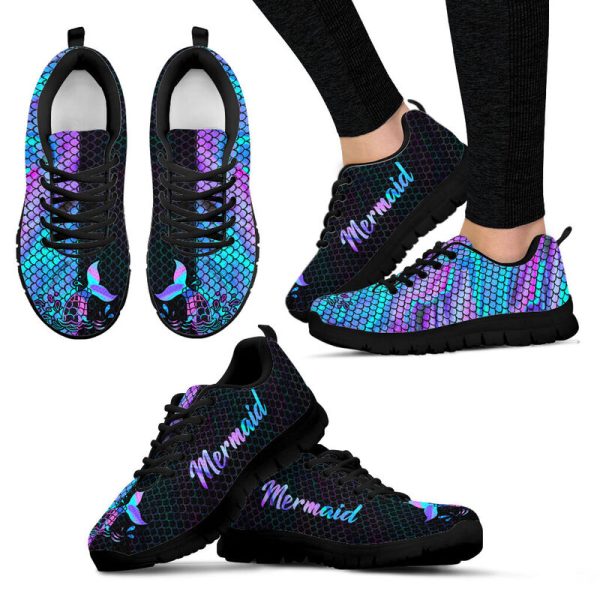 Mermaid Sneakers, Running Shoes, Shoes For Womens, Mens, Custom Shoes, Low Top Shoes, Customized Sneaker